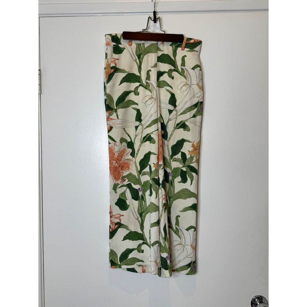 Ann Taylor Women 2 Floral Print Wide Leg Pant Botanical Resort Vacation Coquette